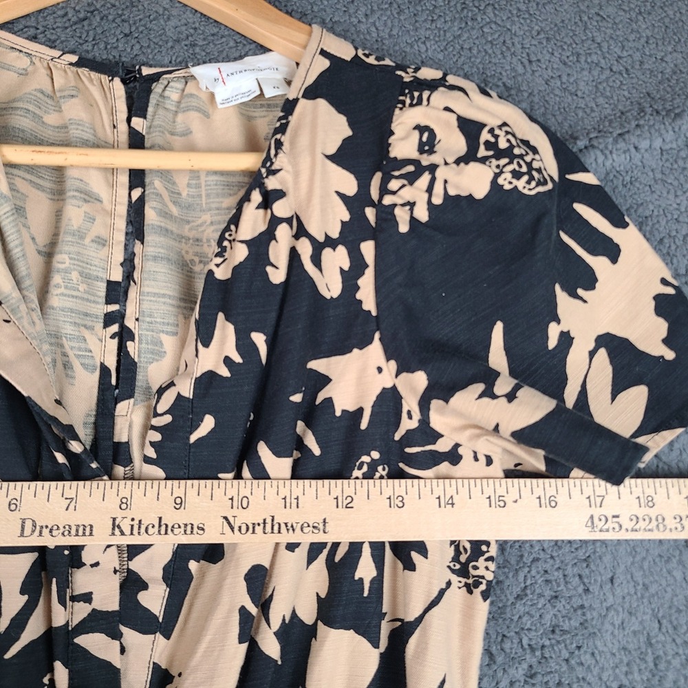 Anthropologie Floral Wide Leg The Somerset Jumpsuit XS Smocked Waist V-Neck - Picture 8 of 10